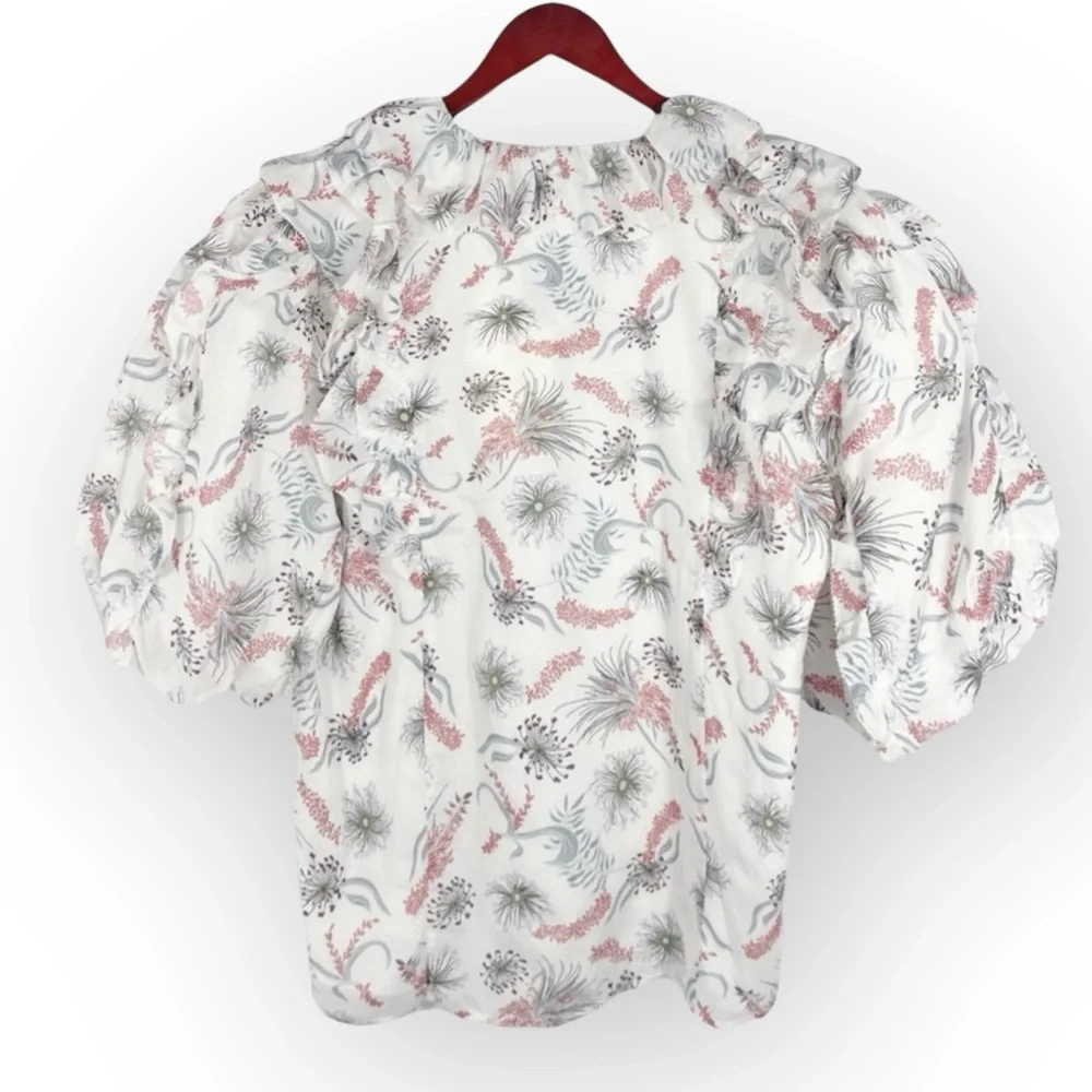 Magali Pascal Anthropologie Wildflower Ruffled Blouse Large